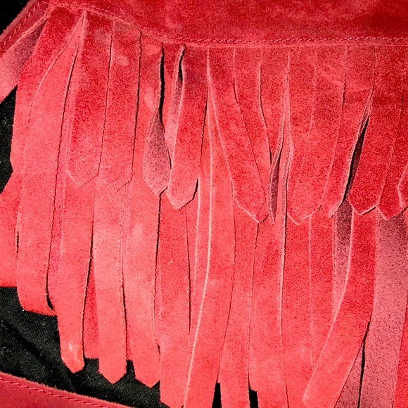 Not for sale-HOLD—Madewell gorgeous deep red fringed suede bag. - Picture 9 of 12